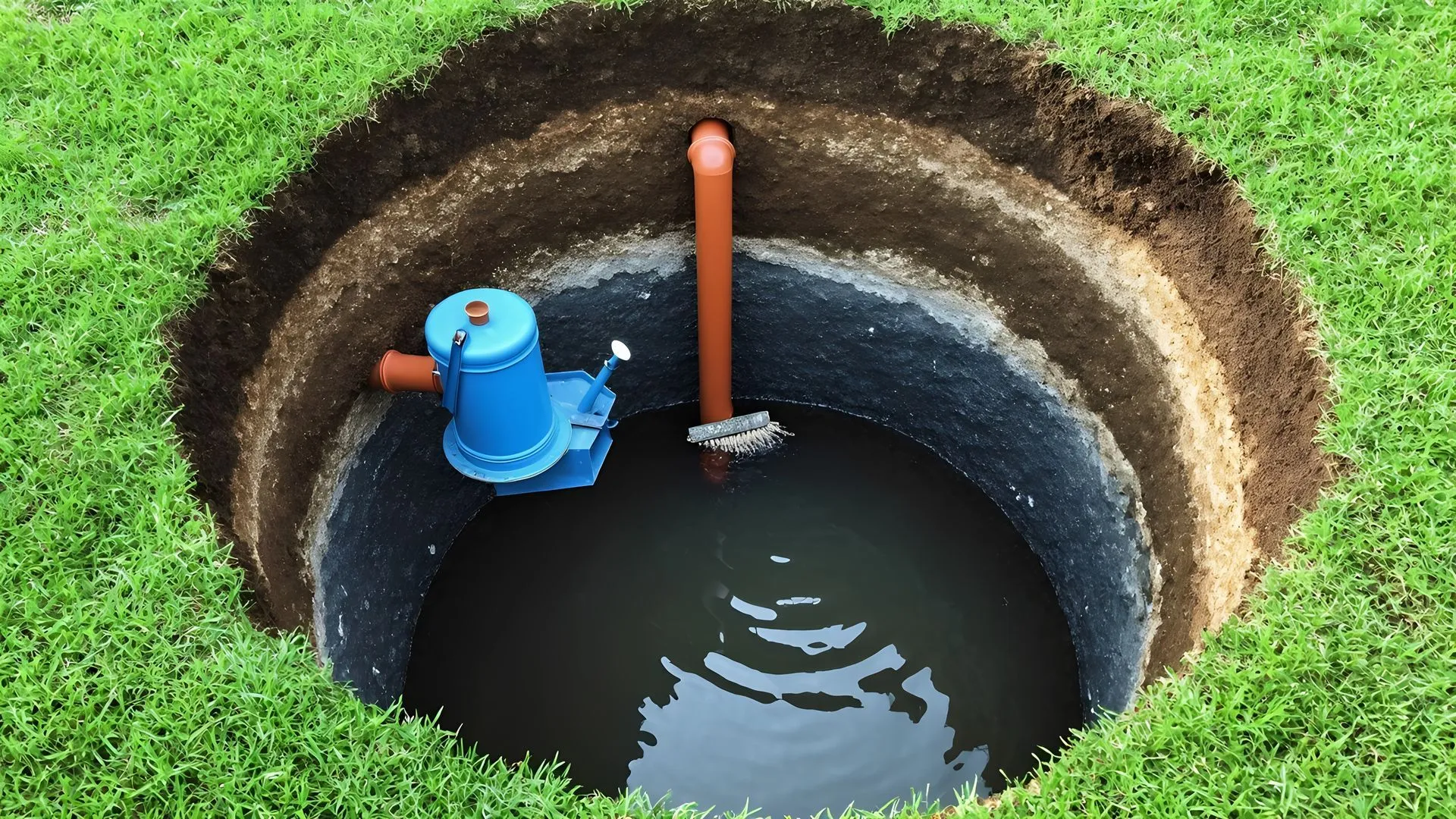 An irrigation well pump and discharge piping at a well site
